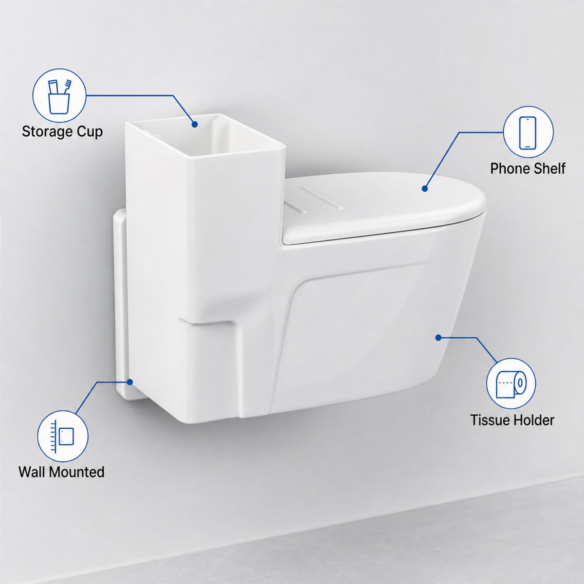 Features of the toilet-shaped ashtray highlighting durable plastic material