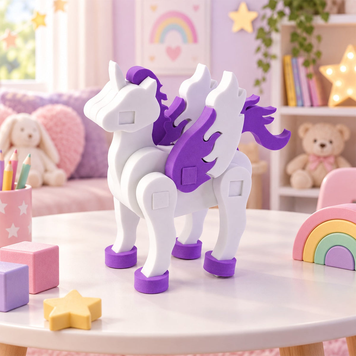Unicorn puzzle pieces detail