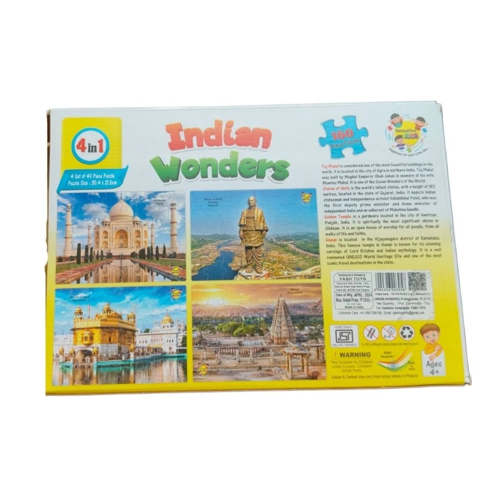 160_Pcs Set Indian Wonders Puzzle | Cardboard | Educational Toys| 3+ Years
