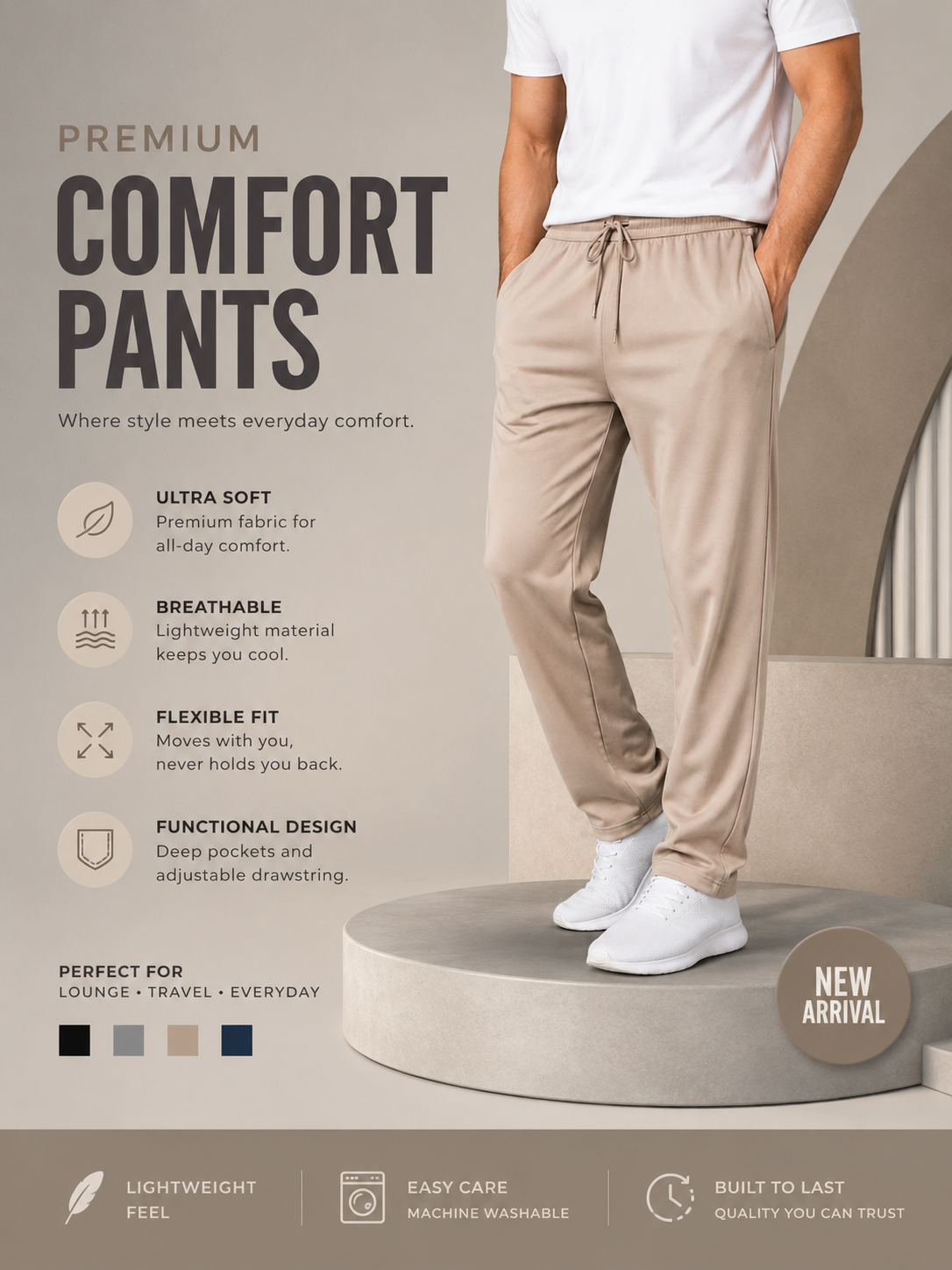 Men's Premium UltraSoft Sports Track Pants | Zipper Pocket | Imported Fabric