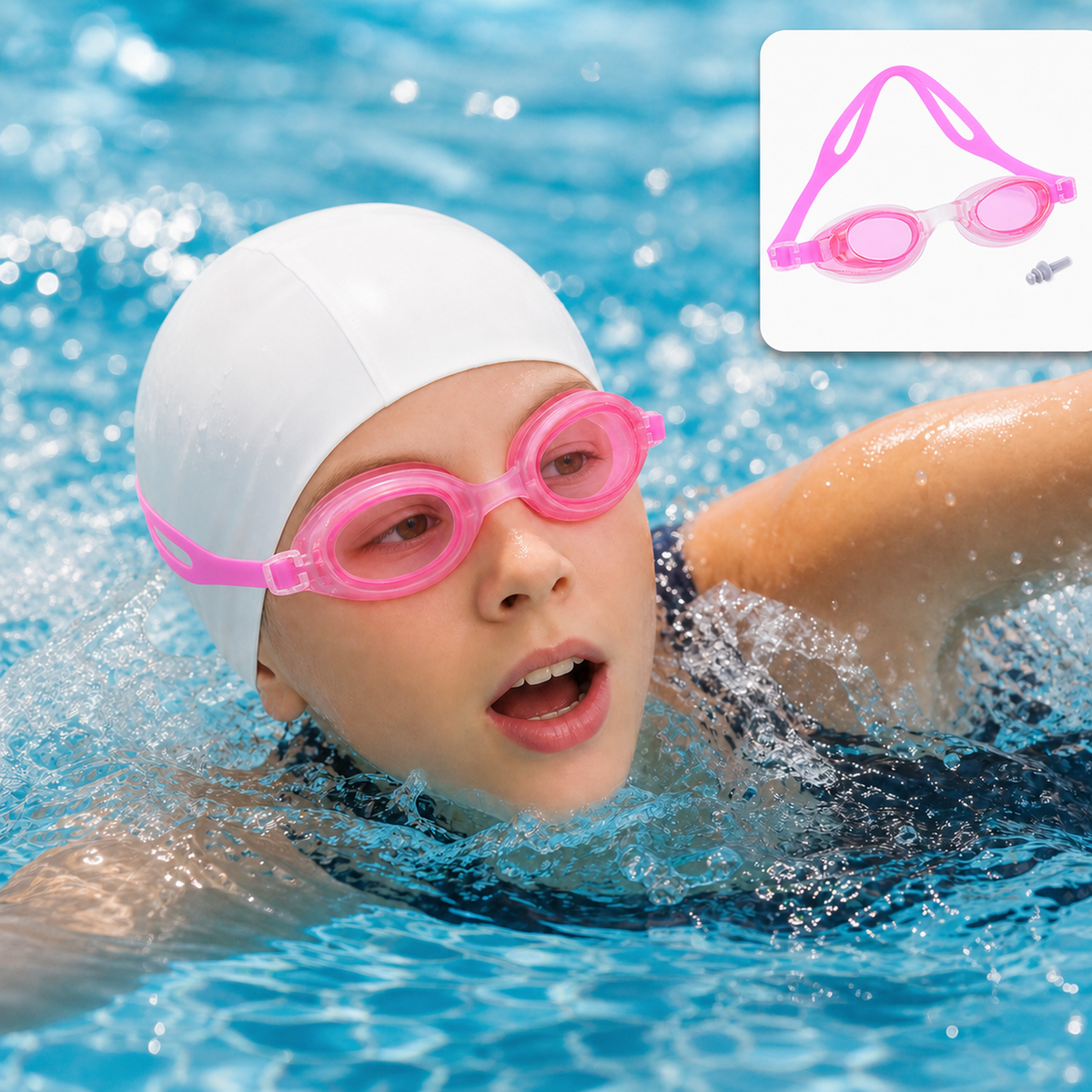 Adjustable Swimming Goggles for Kids – Clear Vision & Anti-Fog