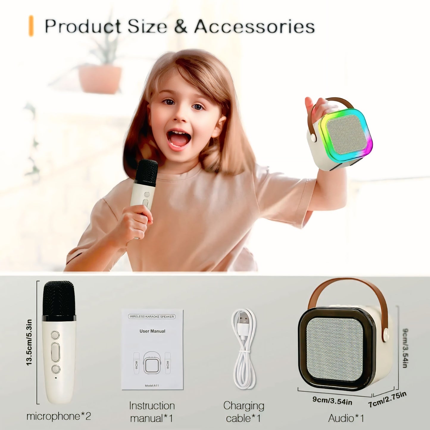 Mini Karaoke Machine With 1 Mic