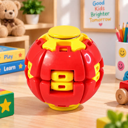 Transforming Spinner Flat Ball Toy with 360 Degree Spin for Kids and Desk Play
