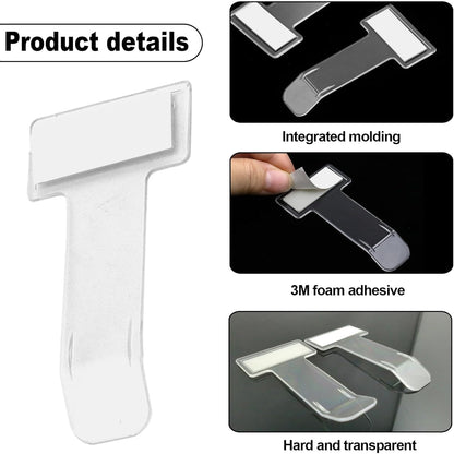 Car windscreen Fastag and ticket holder clip from a different angle.