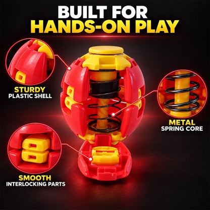 Transforming Spinner Flat Ball Toy with 360 Degree Spin for Kids and Desk Play