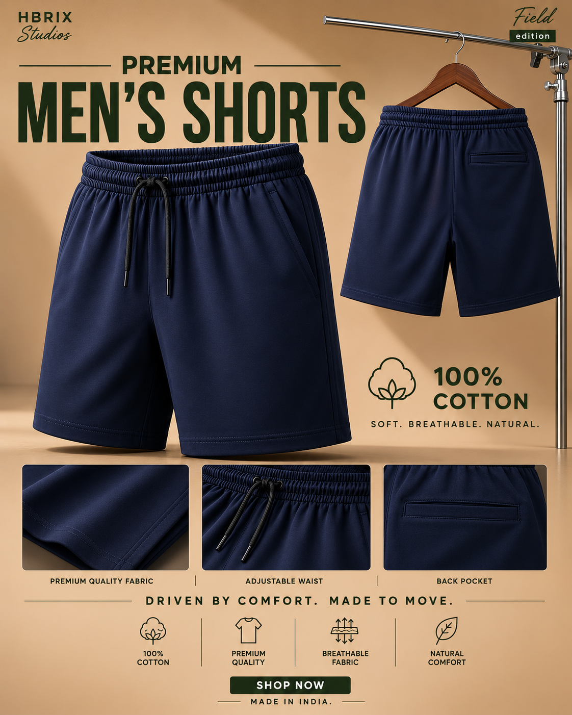 Men's Prism Flow Premium Cotton Short