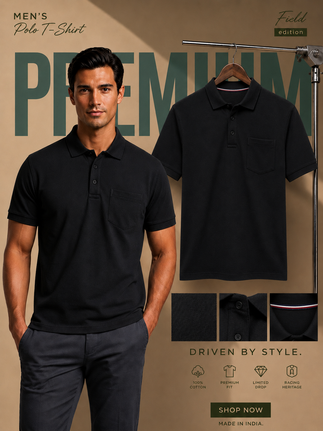 Men’s Premium Cotton Polo T-Shirt