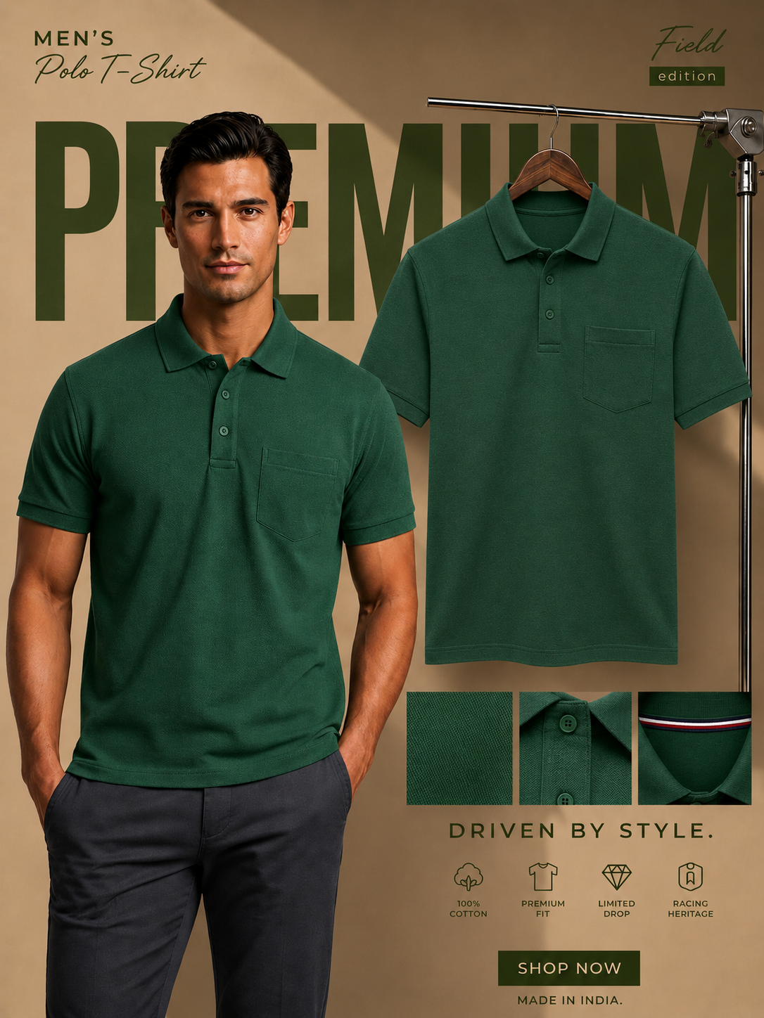 Men’s Premium Cotton Polo T-Shirt