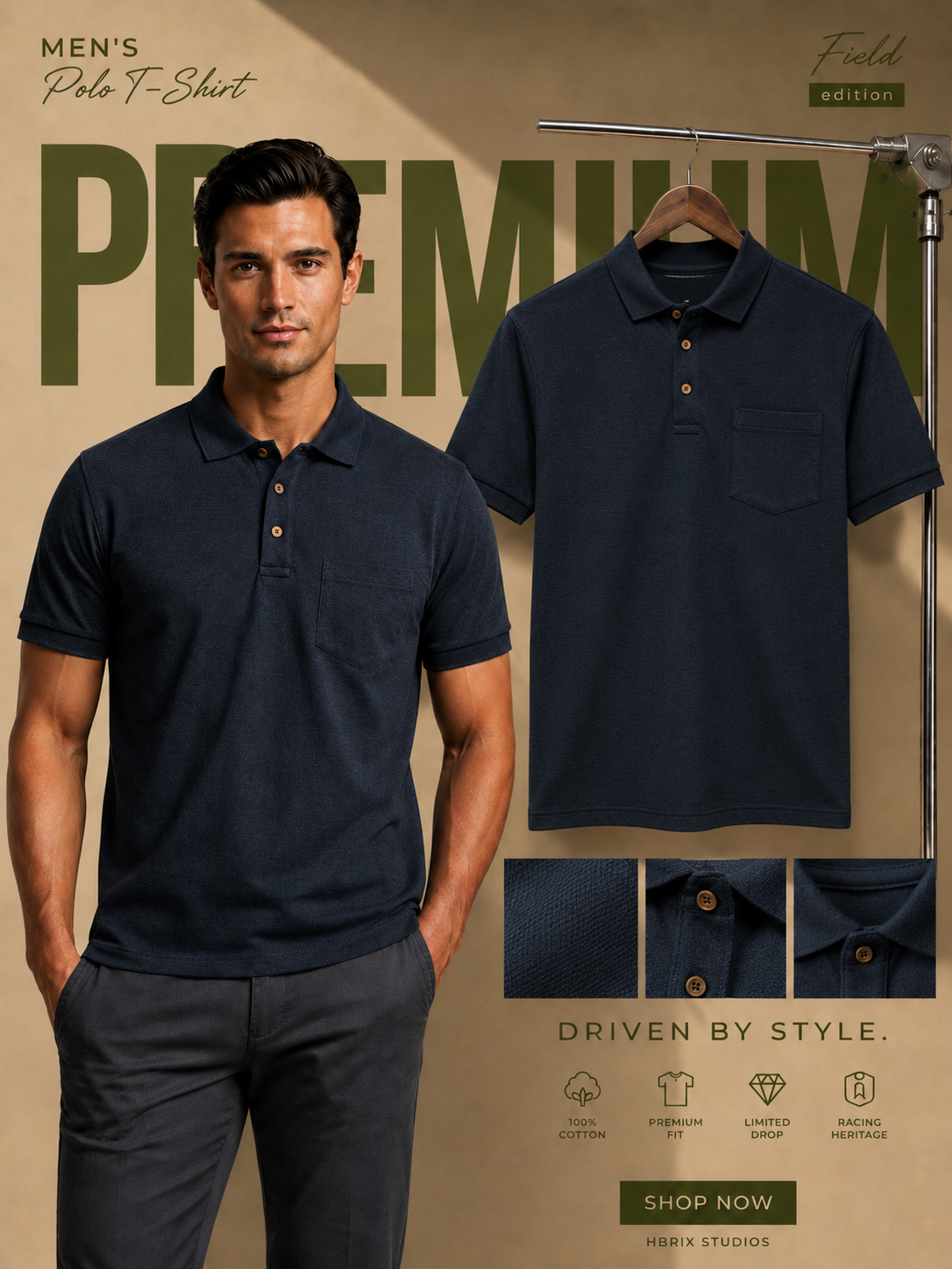 Men’s Premium Cotton Polo T-Shirt