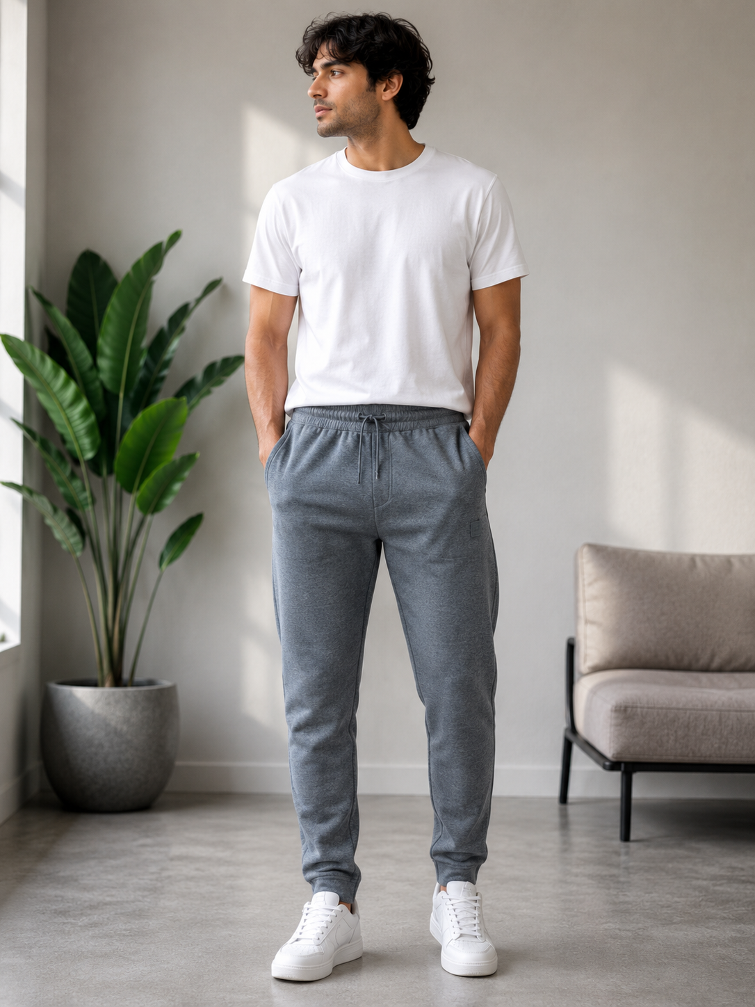 Men's Premium Cotton Track Pants | Zip Pockets | Cuffless
