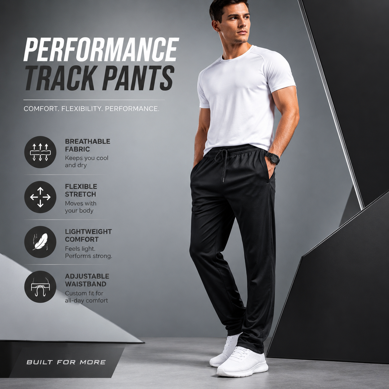 Men's Premium UltraSoft Sports Track Pants | Zipper Pocket | Imported Fabric
