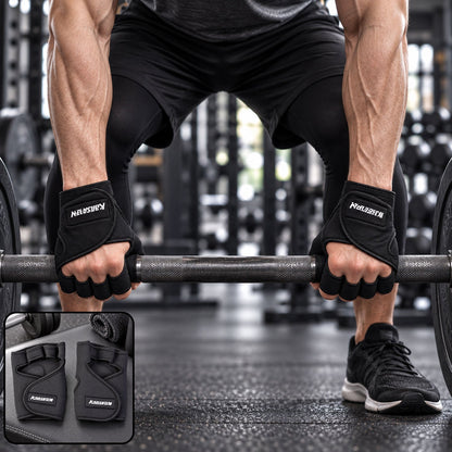Half finger gym gloves padded palm lifting