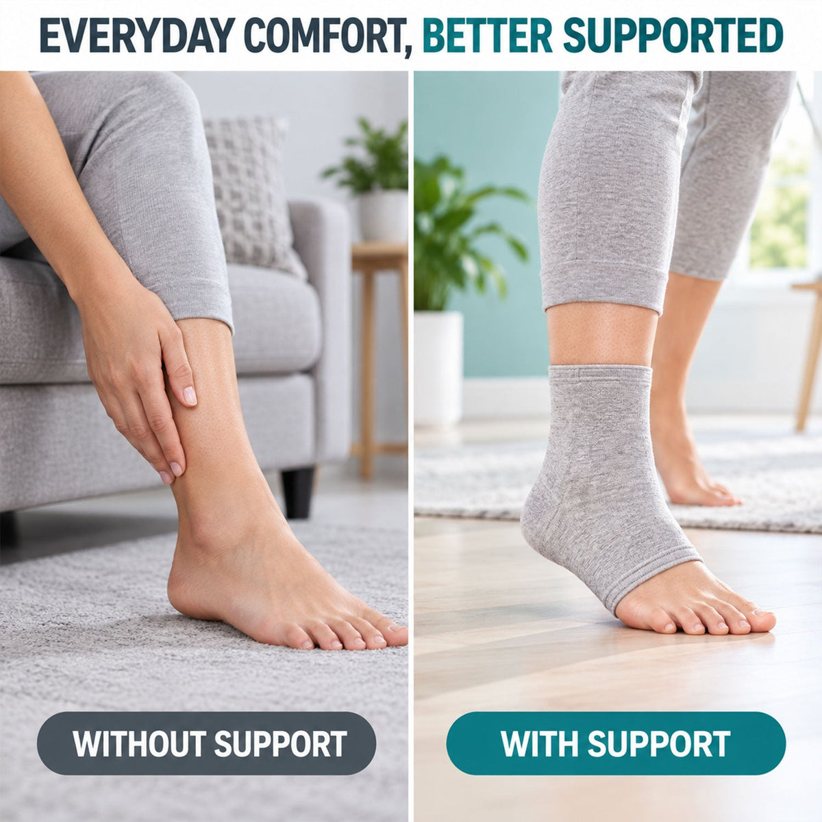 Ankle support sleeve white bg
