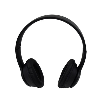 Rear view of the sleek black wireless headphones, highlighting the design.