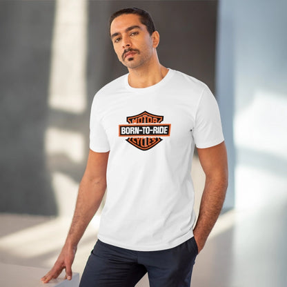 HBR Kart Men's PC Cotton Bike Ride Design Printed T Shirt (Color: White, Thread Count: 180GSM)