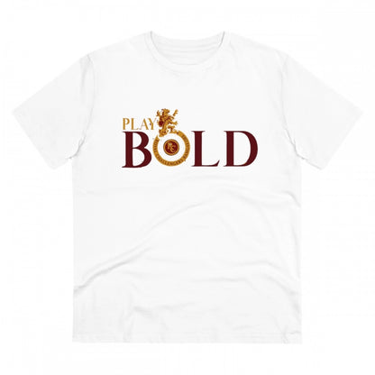 HBR Kart Men's PC Cotton Cricket Design Printed T Shirt (Color: White, Thread Count: 180GSM)
