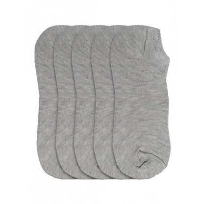 Generic 5 Pairs Unisex Casual Cotton Blended Solid Ankle length Socks (Light Grey)
