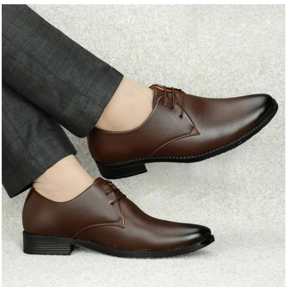 Generic Men's Faux Leather Formal Shoes (Brown)