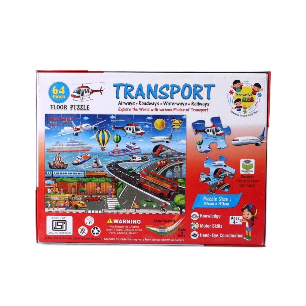 64_Pcs Set Transport Puzzle | Cardboard | Educational Toys | 4+ Years