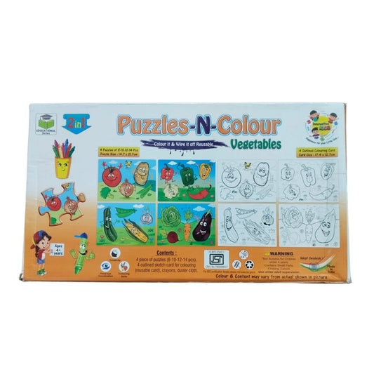 2 In 1 Puzzle &amp; Colors Vegetable |   Cardboard  |   Educational Toys| 3+ Years