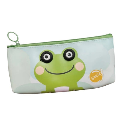 Pack Of_2 Frog Cartoon Printed Pencil Pouch |   Canvas  |   Stationery | 3+ Years