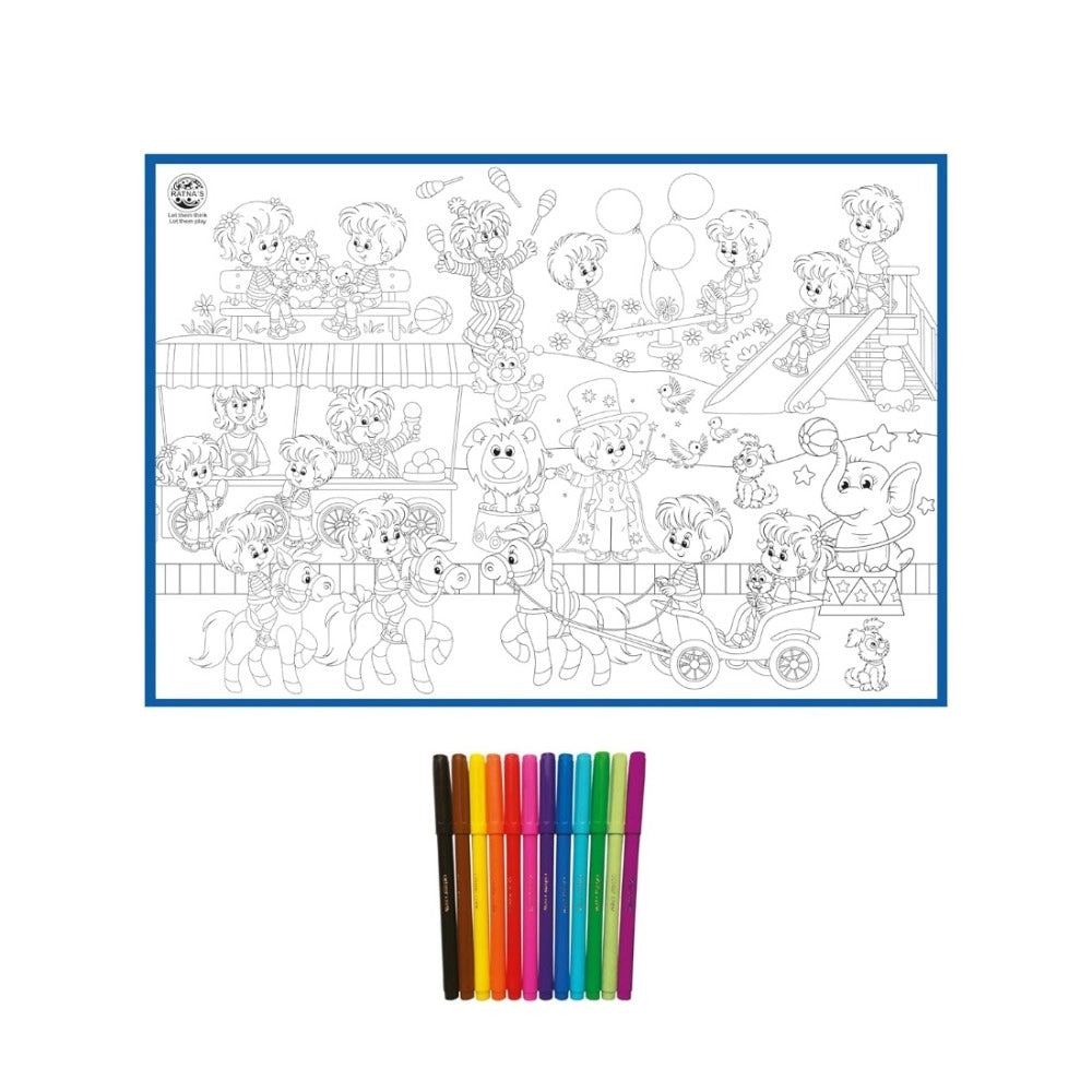 Carnival Printed Colouring Mat | Canvas | Educational Toys | 3+ Years