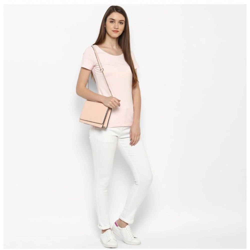 Generic Women's Denim Solid Buttoned Jeans (White)