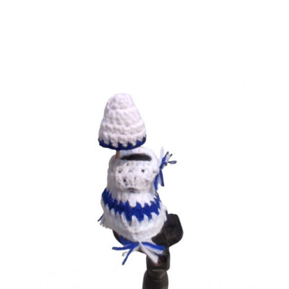 Generic Laddu Gopal Tharad Dress Size: 0 To 6 (White-Blue)