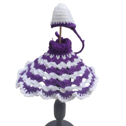 Generic Laddu Gopal Tharad Dress Size: 0 To 6 (White-Lavender)