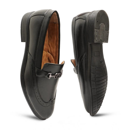 Generic Men's Casual Faux Leather Solid Slip-on Formal Shoes (Black)