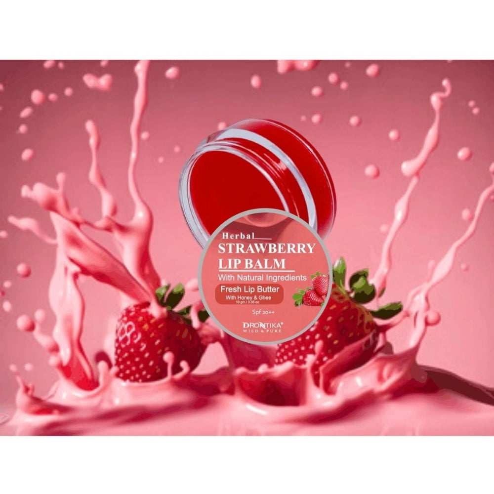 Generic Unisex Herbal Dark And Chapped Lips Strawberry Lip Balm (10gm)