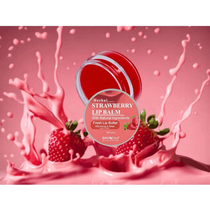 Generic Unisex Herbal Dark And Chapped Lips Cherry &amp; Strawberry Lip Balm Pack Of 2  (10gm)