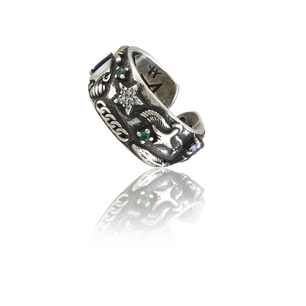 Generic Stainless Steel Imported High-Quality Office Wear Freesize Ring (Silver Plated)