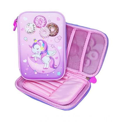 Generic Plastic Unicorn Embossed Cover Pencil Pouch, Kids, Pencil Box (Multicolor )