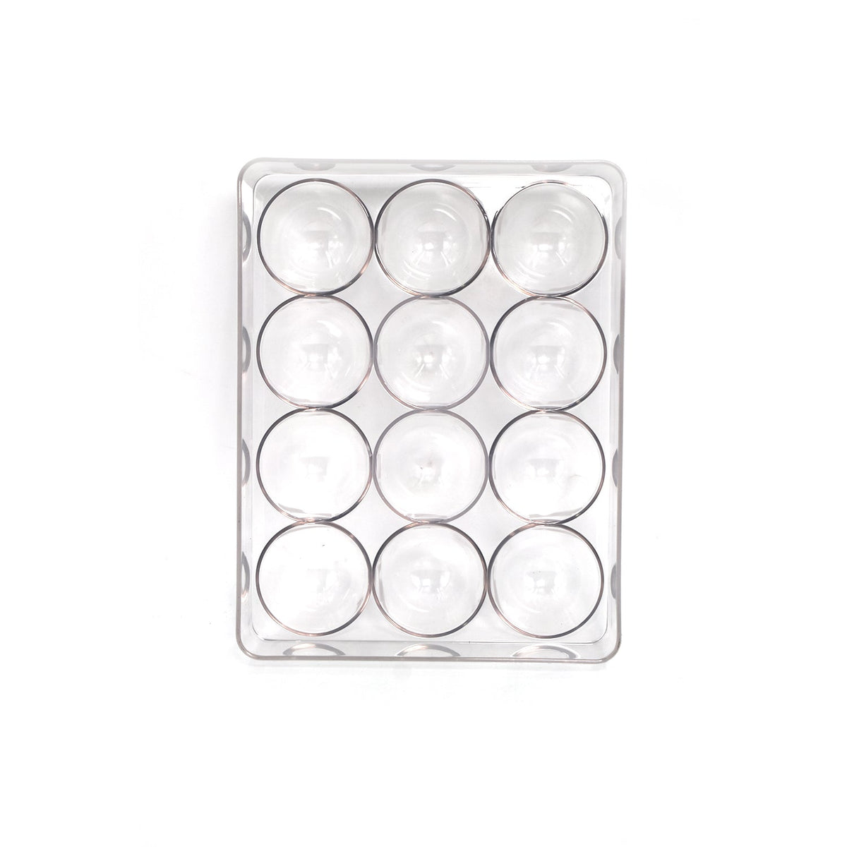 Close-up of the durable plastic egg tray, highlighting its BPA-free material.