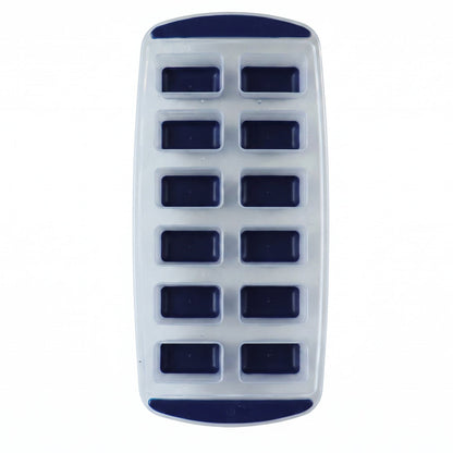 Plastic ice cube tray on white background