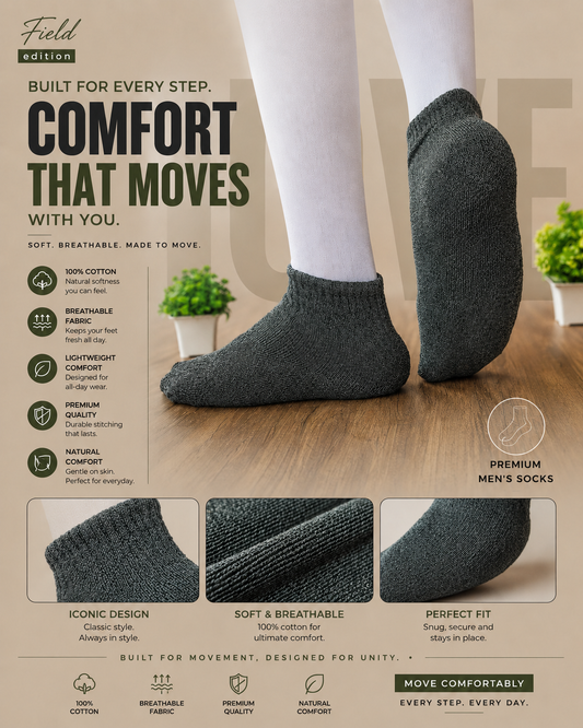 PREMIUM ANKLE SOCKS COLLECTION - PAIR OF 3 [PACK OF 1]