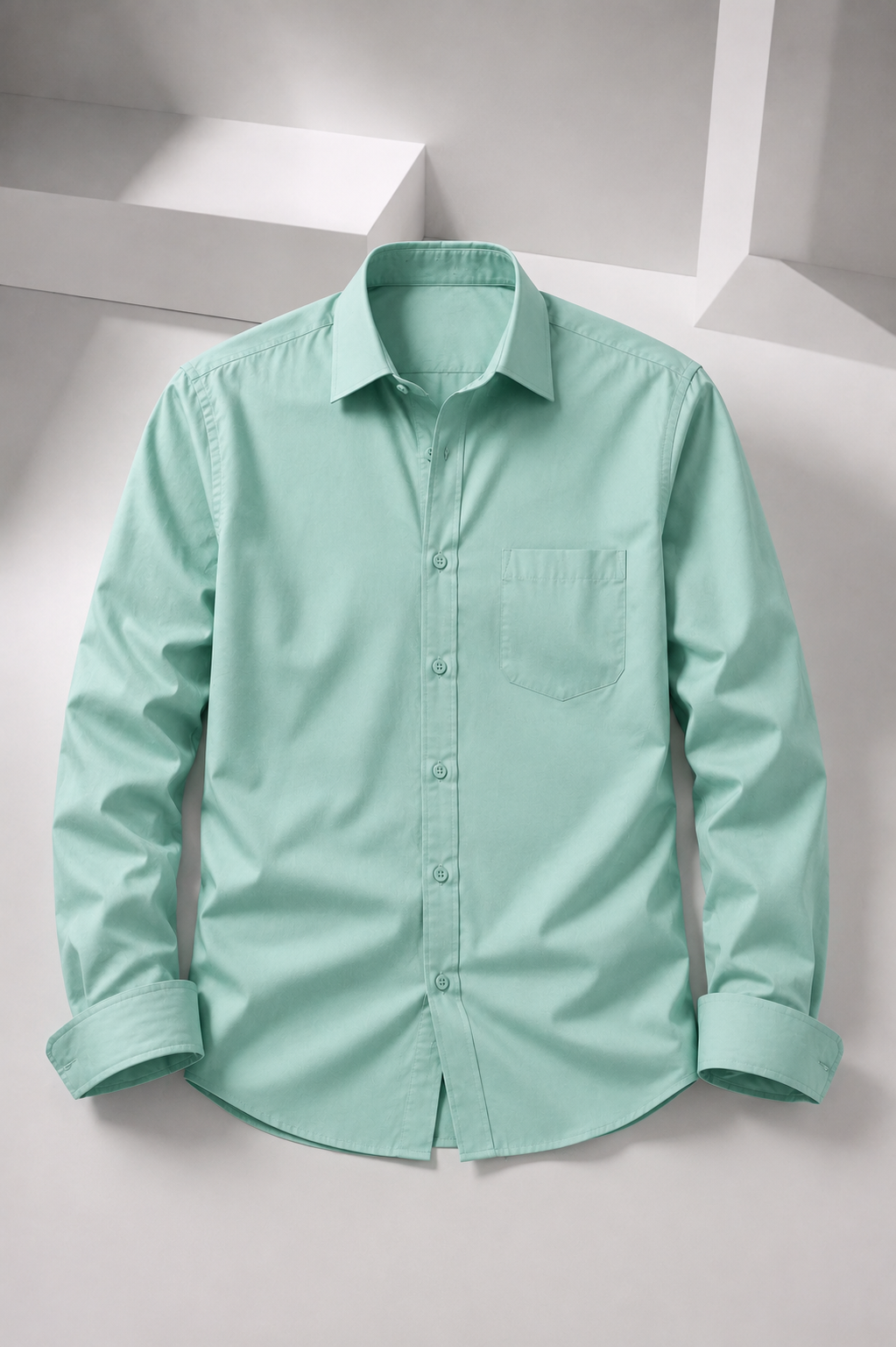 Men's Premium 100% Cotton Plain Full Sleeve Shirt | Heavy Stiff Collar & Cuff | Enzyme Washed | Laffer Peach Fabric
