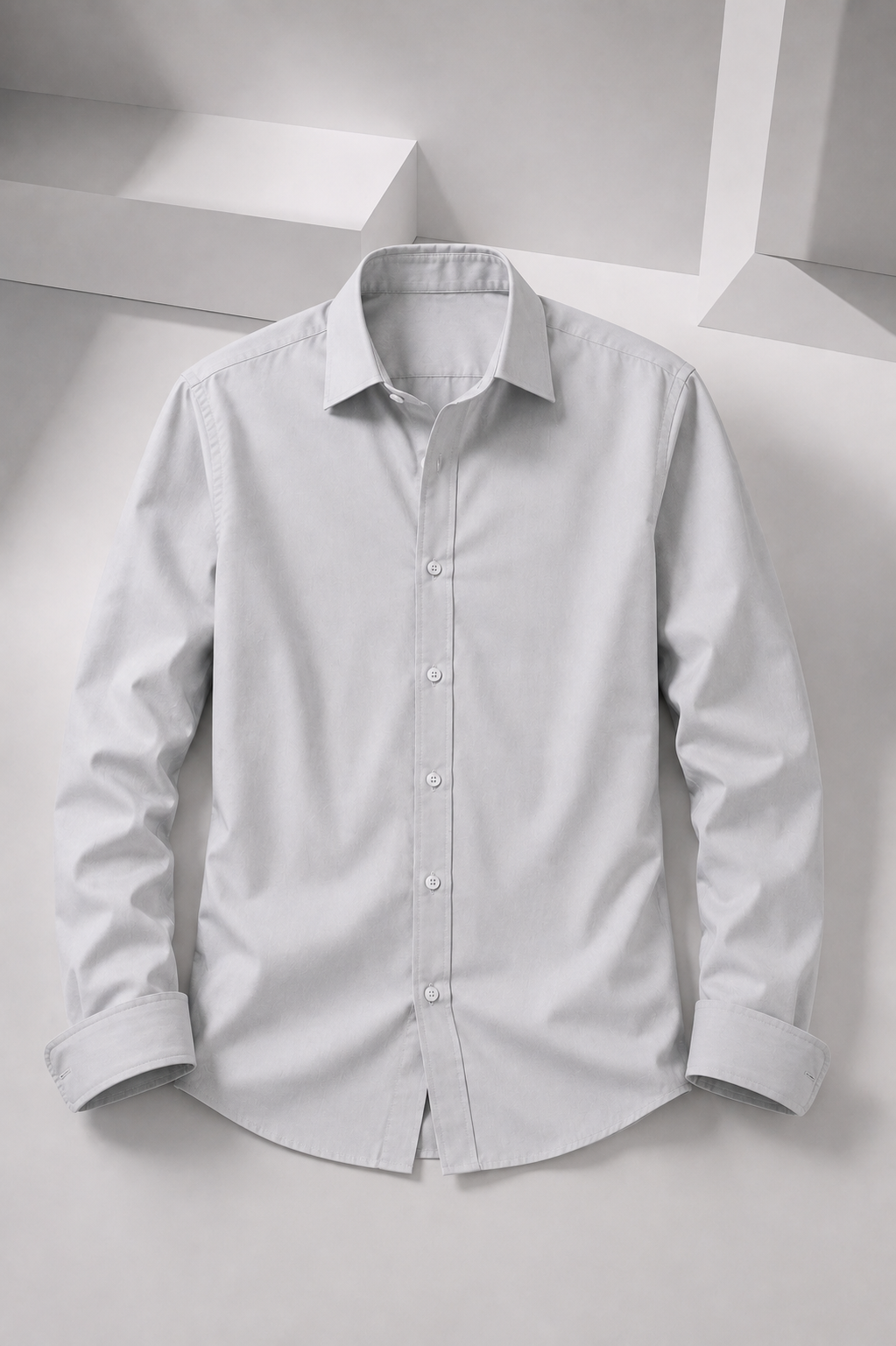 Men's Premium 100% Cotton Plain Full Sleeve Shirt | Heavy Stiff Collar & Cuff | Enzyme Washed | Laffer Peach Fabric