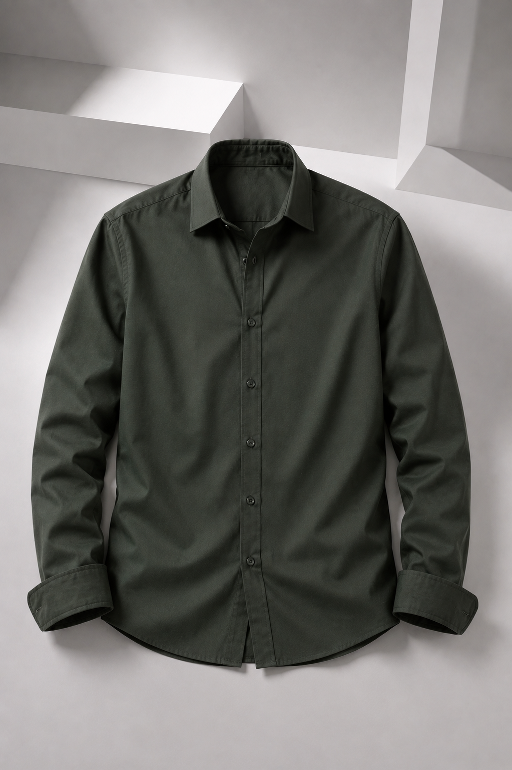 Men's Premium 100% Cotton Plain Full Sleeve Shirt | Heavy Stiff Collar & Cuff | Enzyme Washed | Laffer Peach Fabric