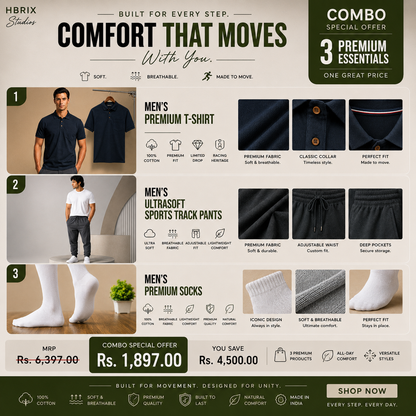 Men's Premium UltraSoft Sports Track Pants | Zipper Pocket | Imported Fabric