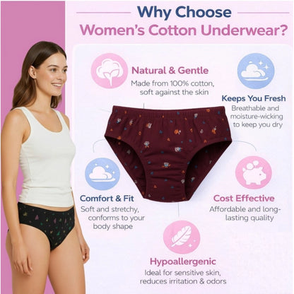 Generic Pack of_9 Women's Cotton Printed Hipster Panty (Multicolor)