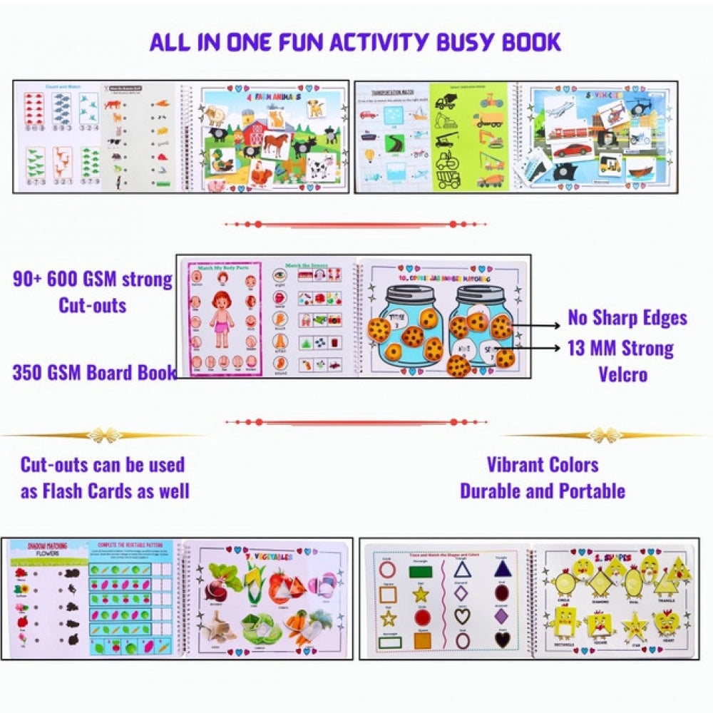 Generic My First Busy Book – Fun And Educational Activity Kit for Kids (2-4 Years, Multicolor)