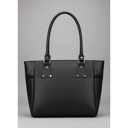 Generic Women's PU Leather Solid Shoulder Zipper Handbag (Black)
