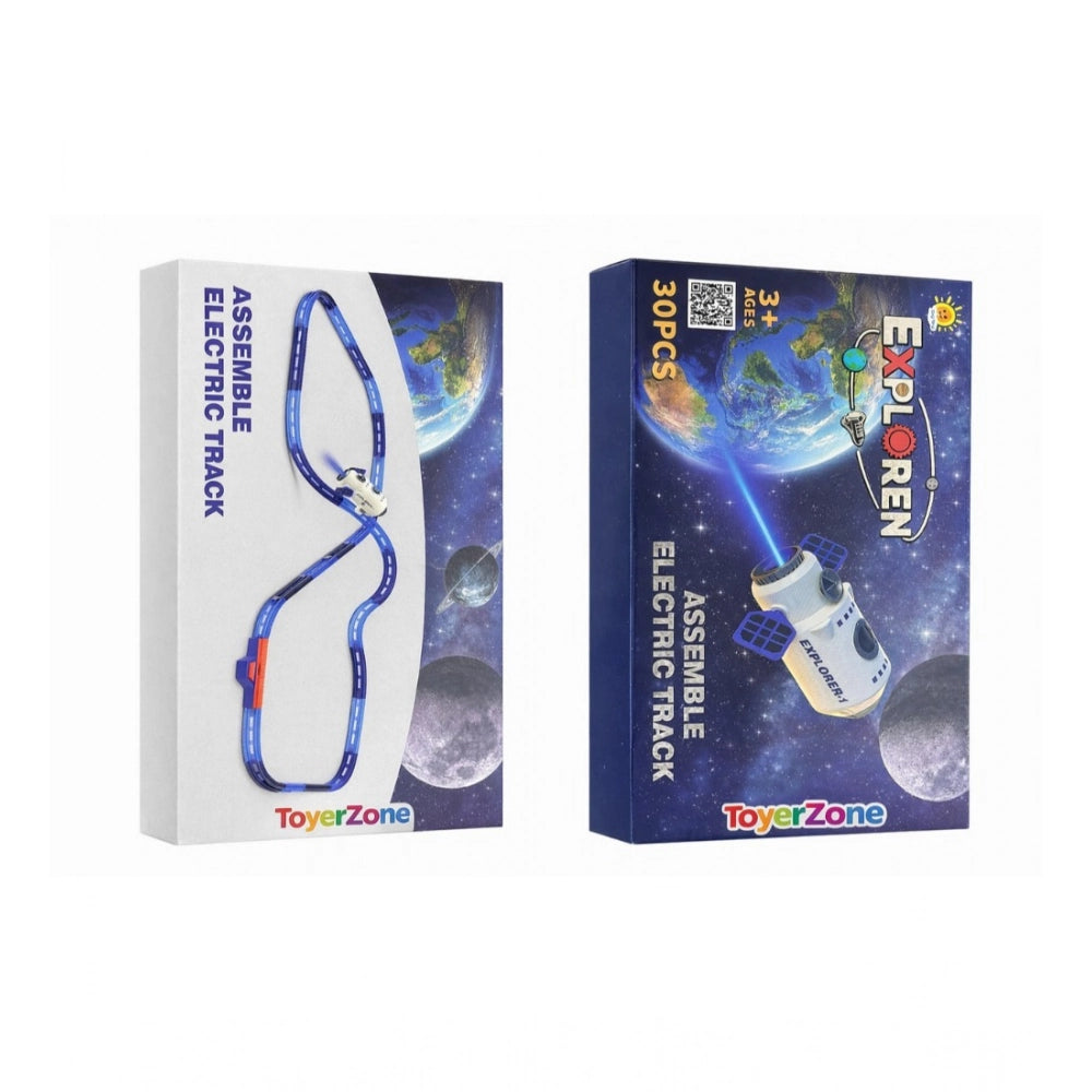 Generic Plastic Space Theme 30 Pcs Assemble Electric Track Set (Multicolor)