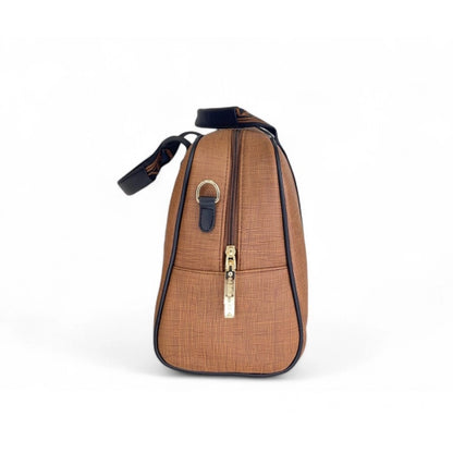 Generic Women's Polyurethane Textured Duffle Bag with Adjustable &amp; Removable Strap (Brown)