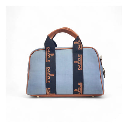 Generic Women's Polyurethane Textured Duffle Bag with Adjustable &amp; Removable Strap (Blue)