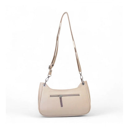 Generic Women's Polyurethane Floral Embroidered Crossbody Sling Bag with Adjustable &amp; Removable Strap (Beige)