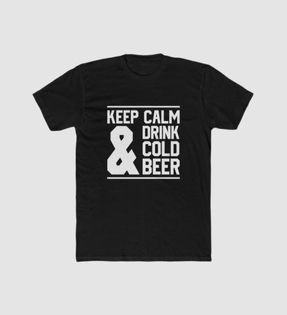 Generic Men's Polyester Printed Round Neck Short Sleeve T-Shirt (Black)