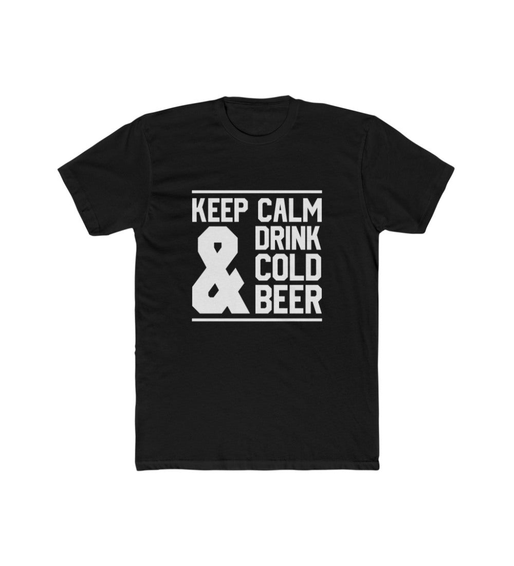 Generic Men's Polyester Printed Round Neck Short Sleeve T-Shirt (Black)